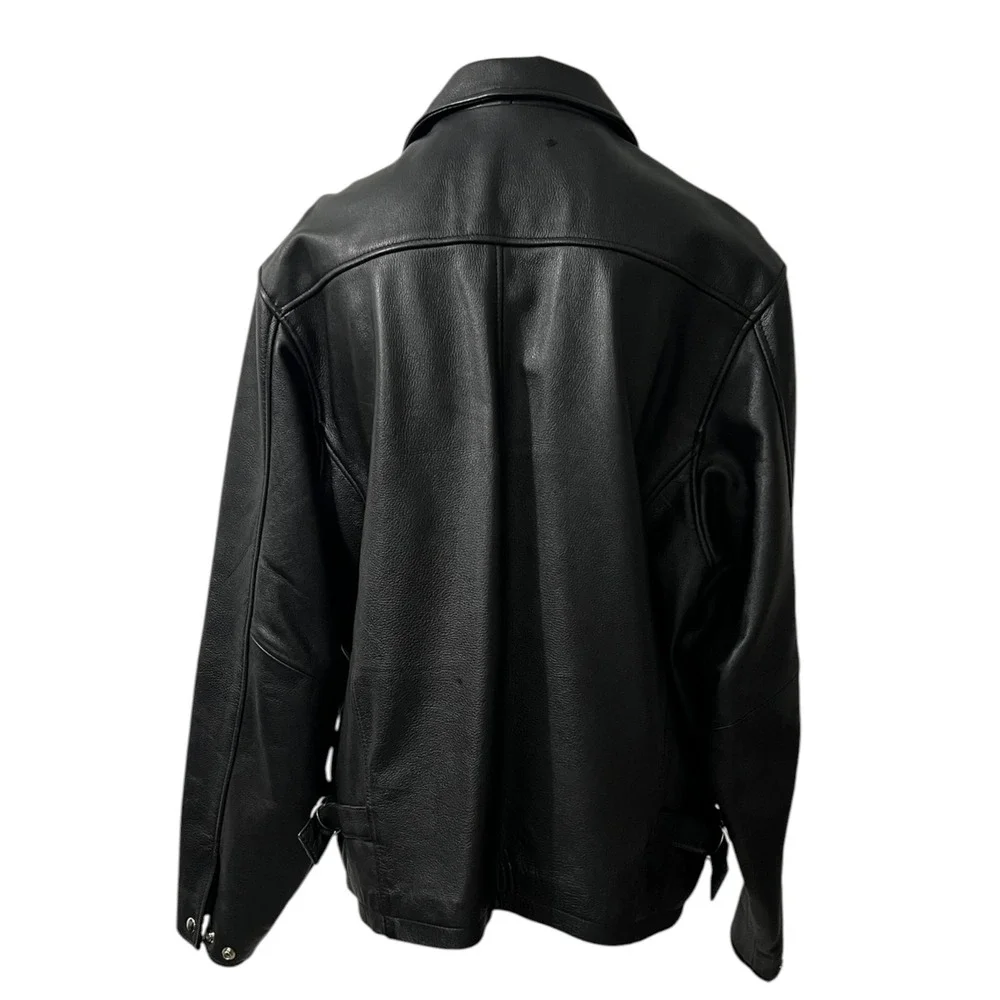 Wilsons Black Leather Zip Jacket Minimalist Classic Men's LT